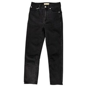 Madewell Classic Straight Jean Black High Rise Ankle Denim Womens 23